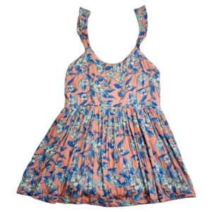 FREE PEOPLE OB574950 Orange Dear You Backless Mini Dress w/Pockets Sz Large